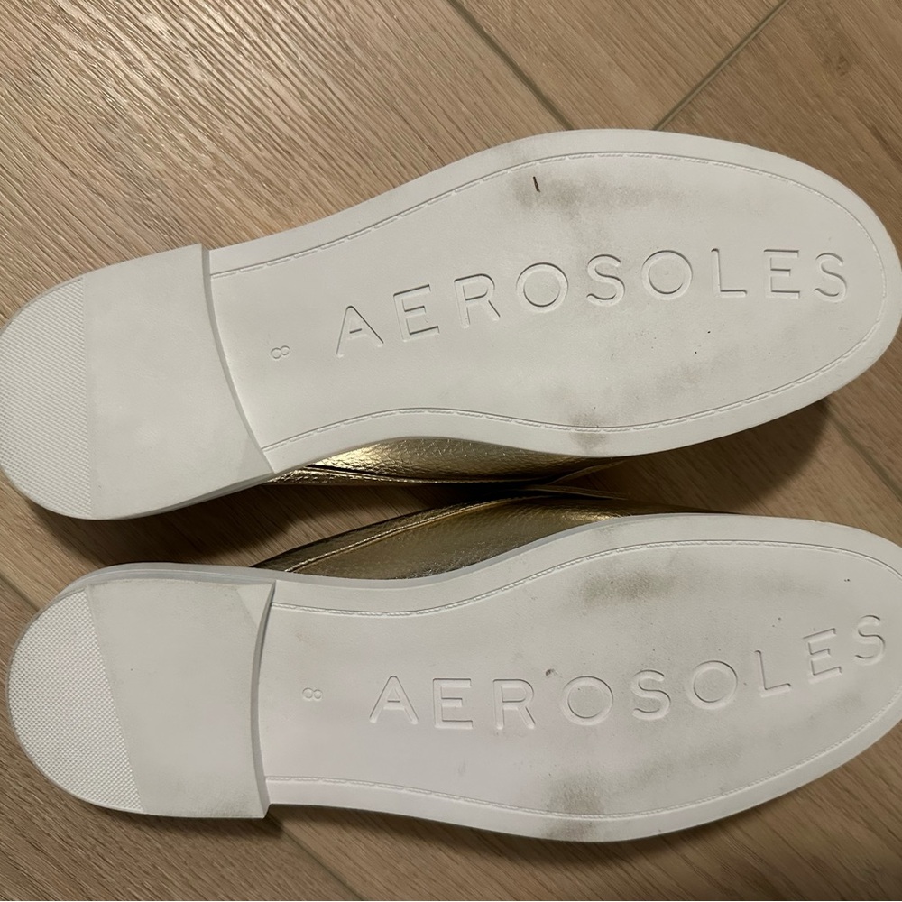AEROSOLES Women's Metallic Silver Loafers 82sallyl Shoes - Picture 8 of 9